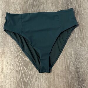 Vuori Women’s Medium Large Bikini Bottom High Waist Deep‎ Green Swimwear